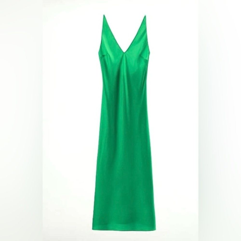 New ZARA Satin Effect Slip Dress